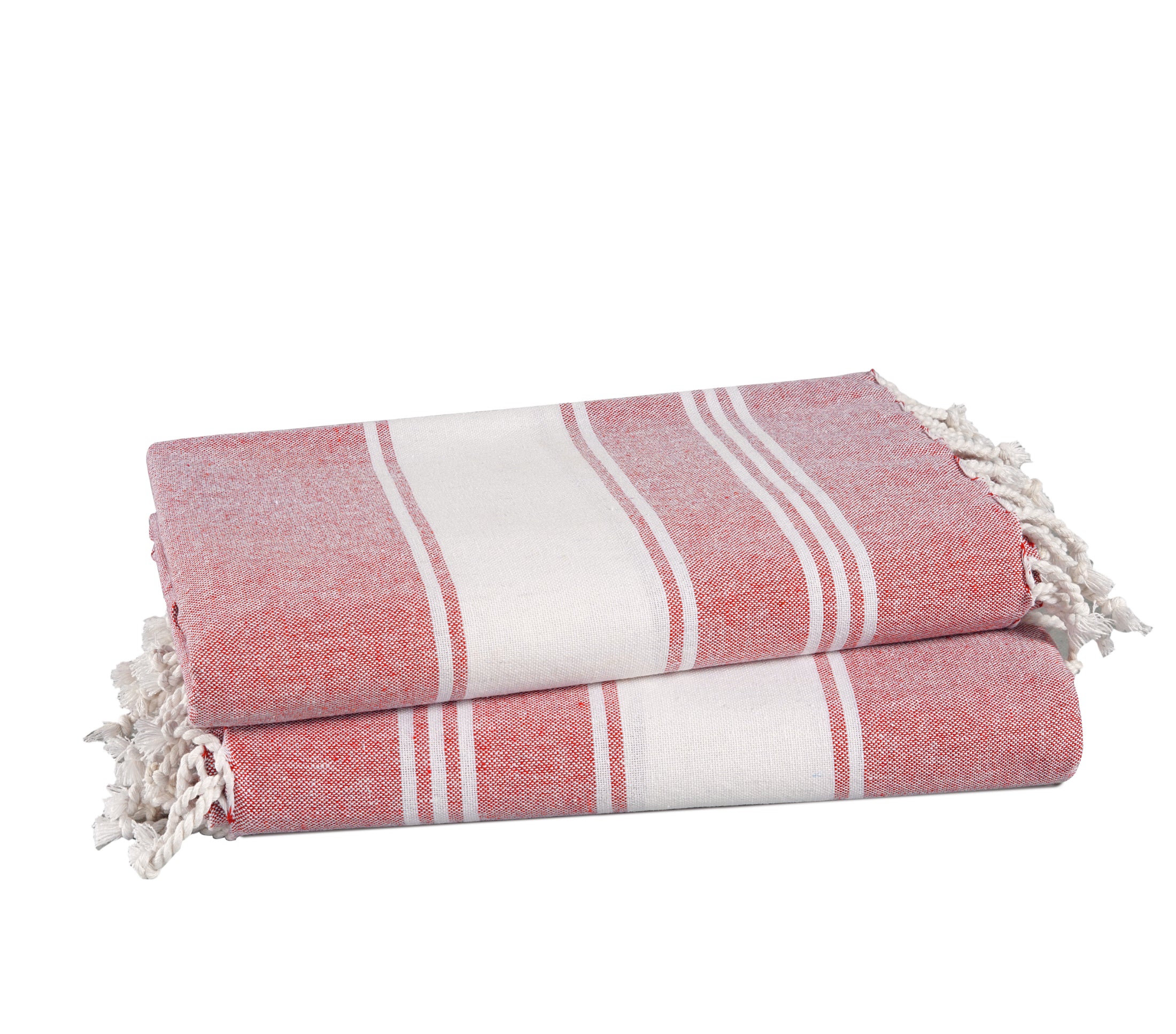 Set of 2 Chambray Turkish Beach Towels - Cashmere Rose